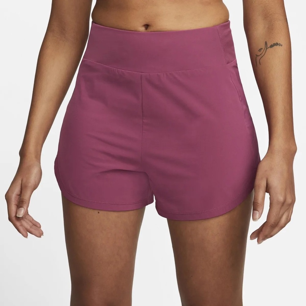 Nike Bliss Women Dri-FIT High-Waisted 3" Brief-Lined Shorts in Rosewood XS